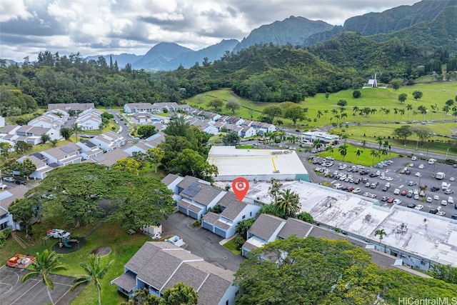 bird's eye view featuring a mountain view