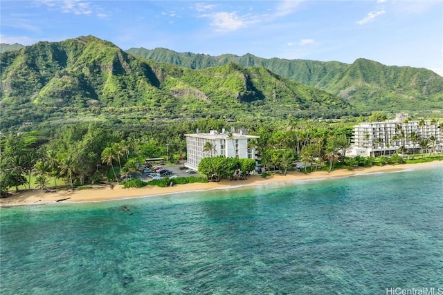 exterior space with a view of the beach and a mountain view