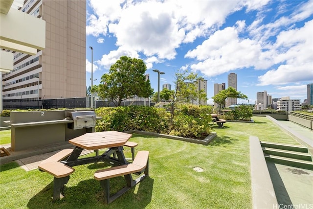 view of community with a lawn