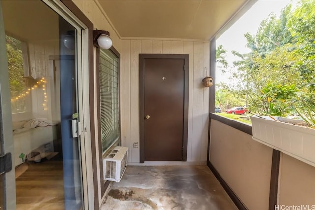 doorway to property with a balcony