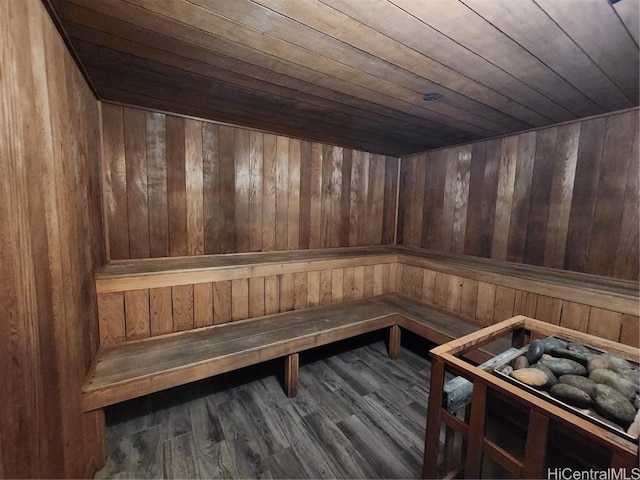 view of sauna / steam room with wood-type flooring