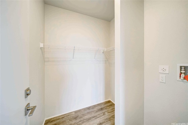spacious closet featuring wood finished floors
