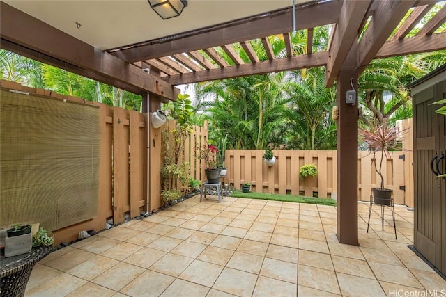 view of patio / terrace featuring a pergola