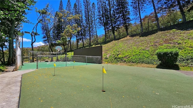 view of community with basketball court and tennis court