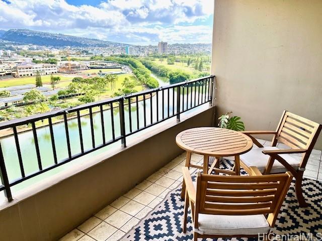 balcony with a mountain view