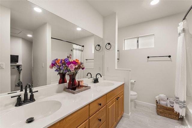 91-338 Makalea St Unit 52, Ewa Beach, HI 96706 - bathroom with double vanity, a shower with curtain, and recessed lighting