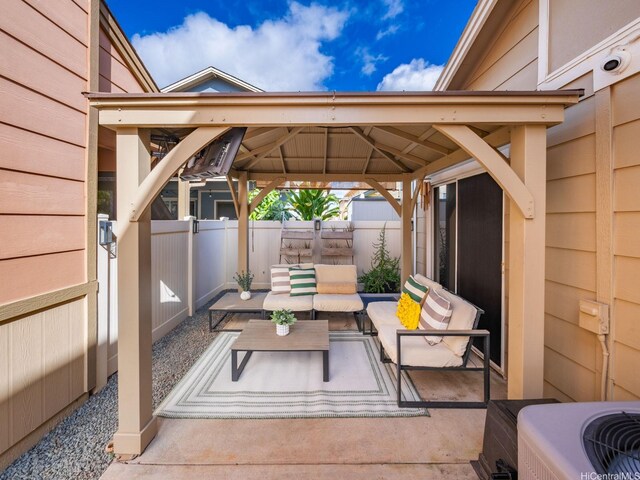 91-338 Makalea St Unit 52, Ewa Beach, HI 96706 - view of patio with a gazebo and an outdoor hangout area