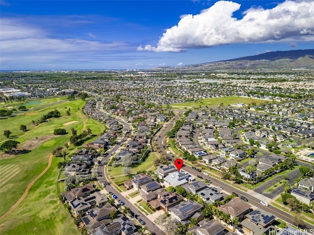 drone / aerial view with a mountain view