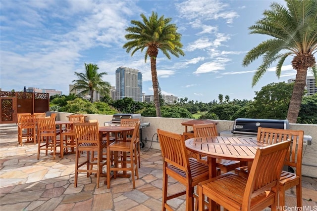 view of patio featuring area for grilling and grilling area