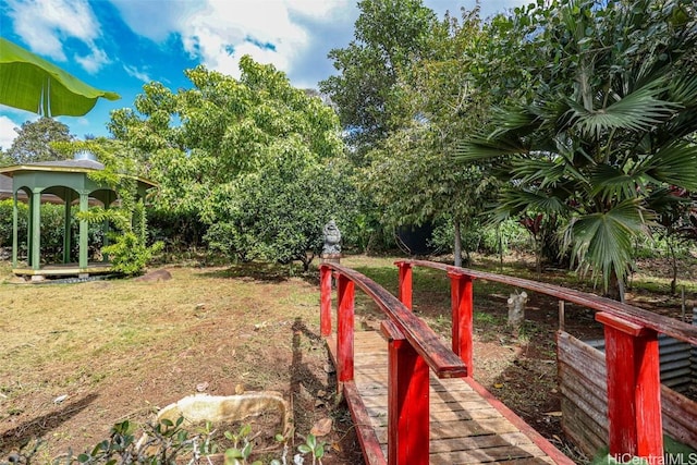 view of yard featuring a gazebo