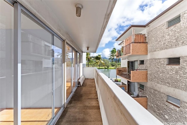 balcony with a water view