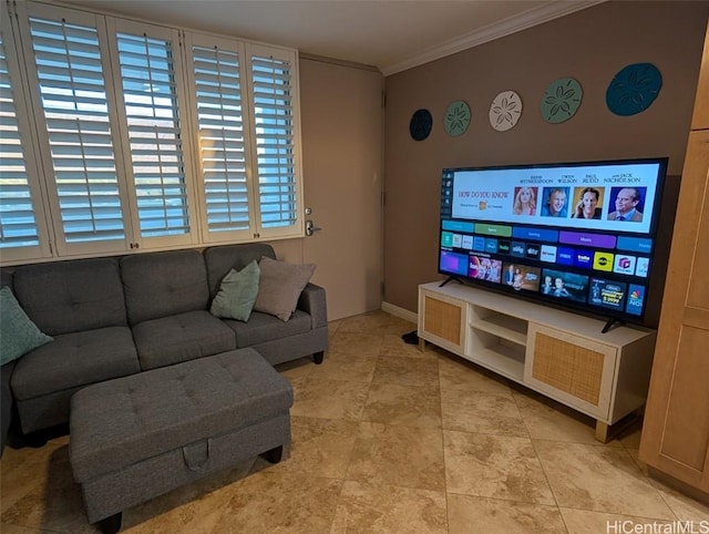 84-965 Farrington Hwy Unit A604, Waianae, HI 96792 - living room featuring crown molding