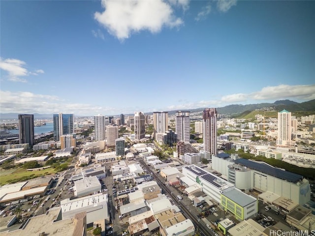 bird's eye view featuring a mountain view