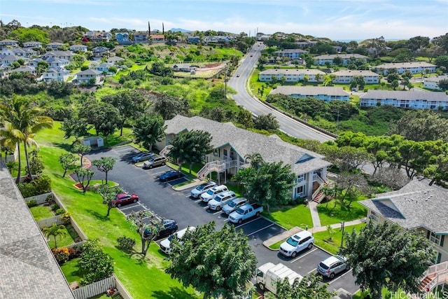 bird's eye view with a residential view