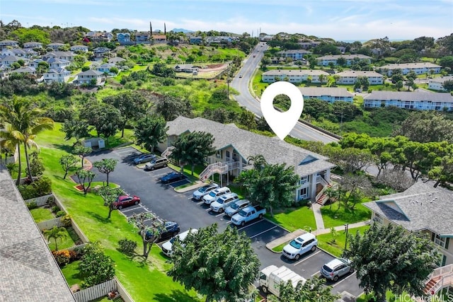 aerial view with a residential view