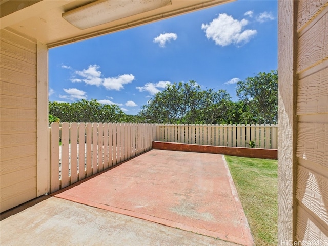 view of patio / terrace featuring a fenced backyard