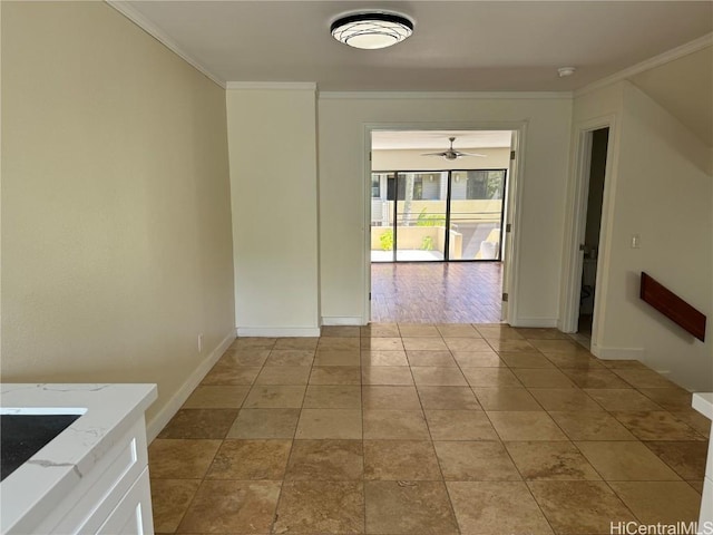 interior space with crown molding