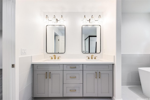55-431 Iosepa St Unit D, Laie, HI 96762 - bathroom with a freestanding tub and double vanity
