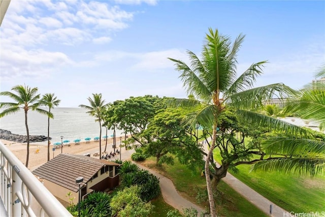 water view featuring a view of the beach