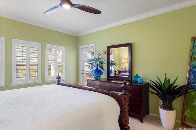 92-1110 Olani St Unit 20-6, Kapolei, HI 96707 - bedroom with baseboards, carpet, ceiling fan, and ornamental molding