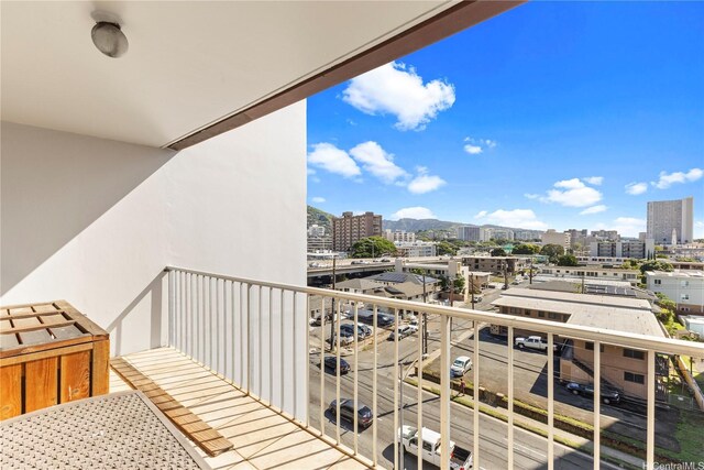 balcony with a city view