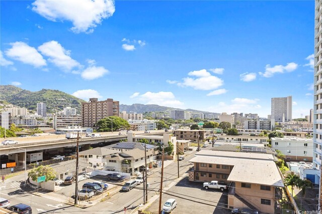 city view featuring a mountainous background