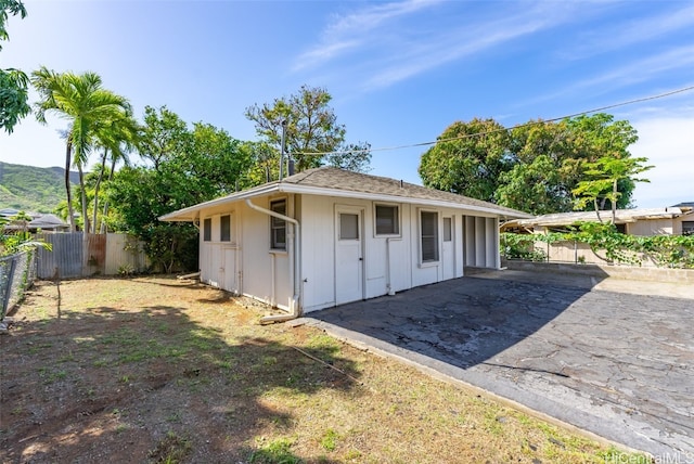 view of garage