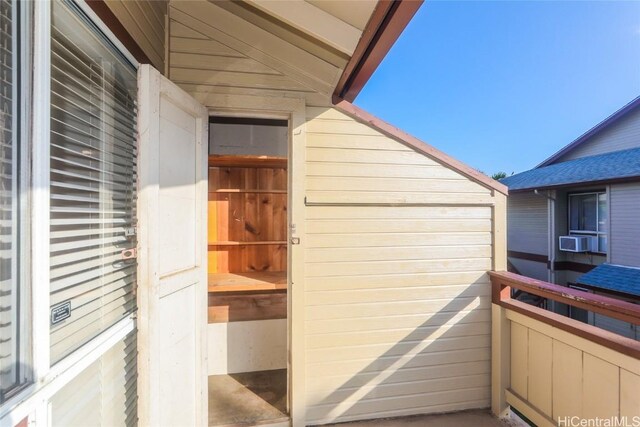 balcony featuring cooling unit