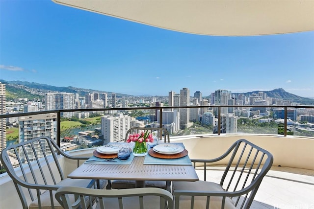 balcony with a mountain view