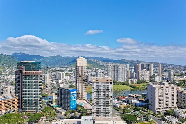 view of city featuring a mountain view