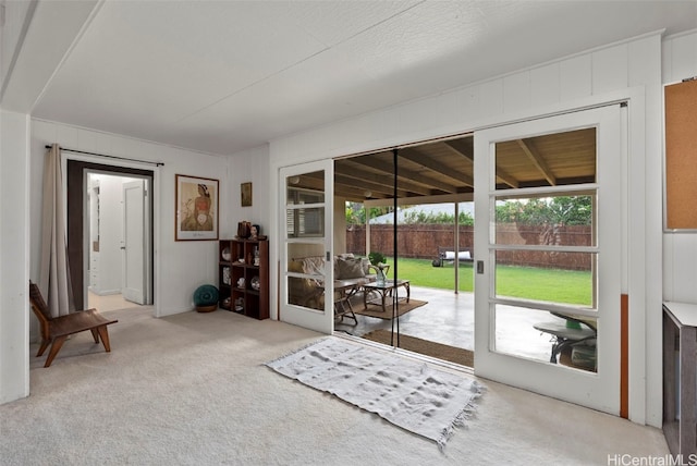 entryway featuring a wealth of natural light and carpet flooring