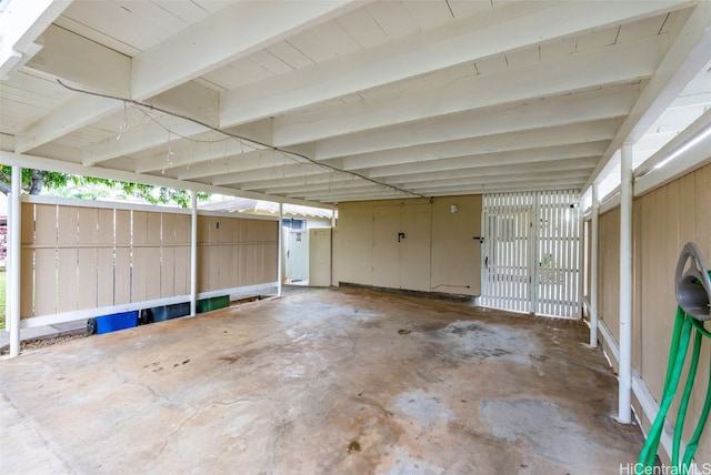 view of garage