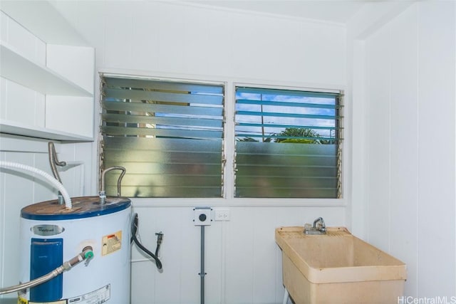 room details featuring sink and water heater