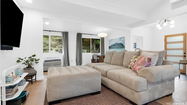 living room featuring hardwood / wood-style floors