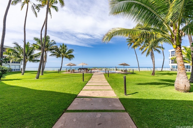 87-561 Farrington Hwy Unit 211, Waianae, HI 96792 - view of community featuring a water view and a lawn