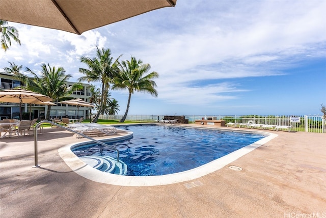 view of pool with a patio