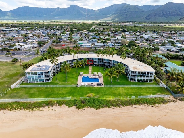 bird's eye view featuring a mountain view