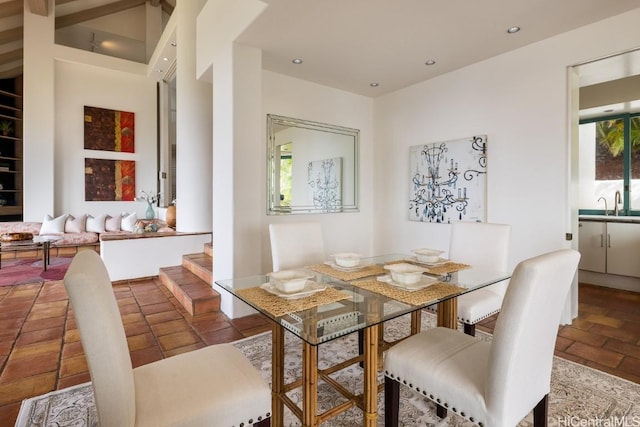 dining area with sink