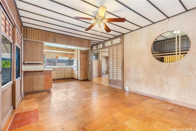 kitchen with ceiling fan