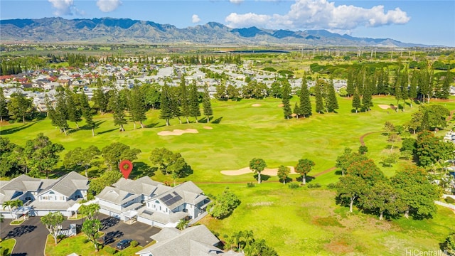 aerial view with a mountain view