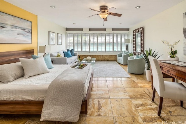 bedroom featuring recessed lighting