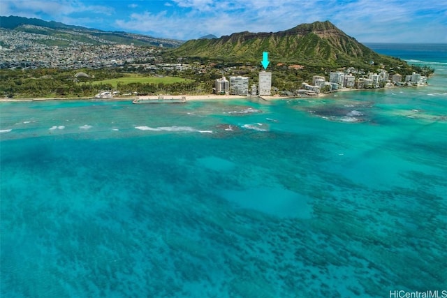 aerial view featuring a mountain view