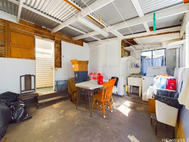 interior space featuring refrigerator