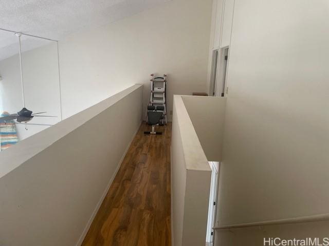 corridor with dark wood-type flooring