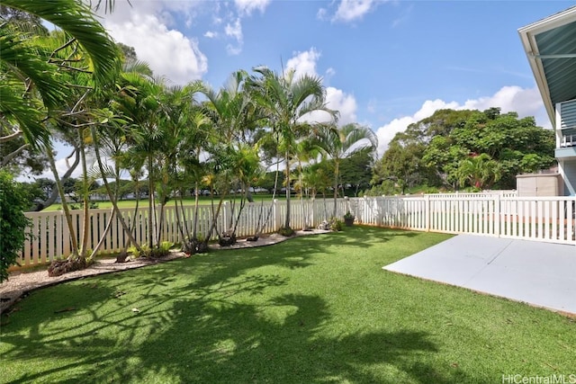 view of yard with a patio area