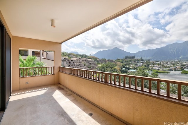 balcony with a mountain view