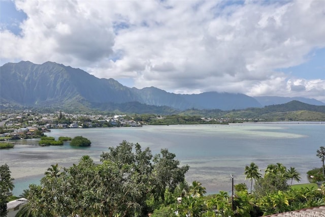 property view of mountains featuring a water view