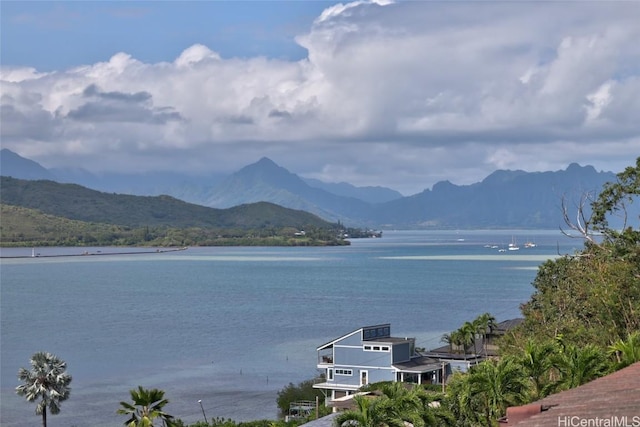 view of water feature featuring a mountain view