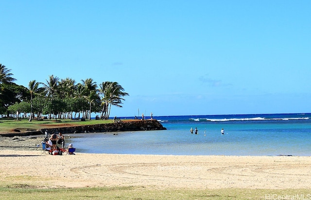 property view of water featuring a view of the beach