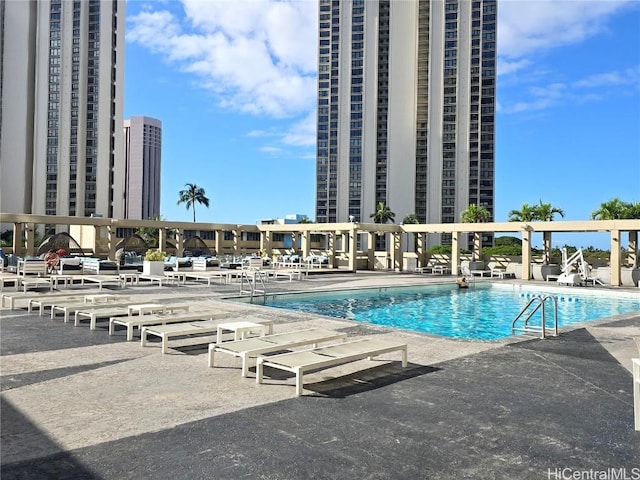 view of pool with a patio area